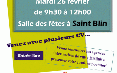 Job Dating St blin le 26 février 2019